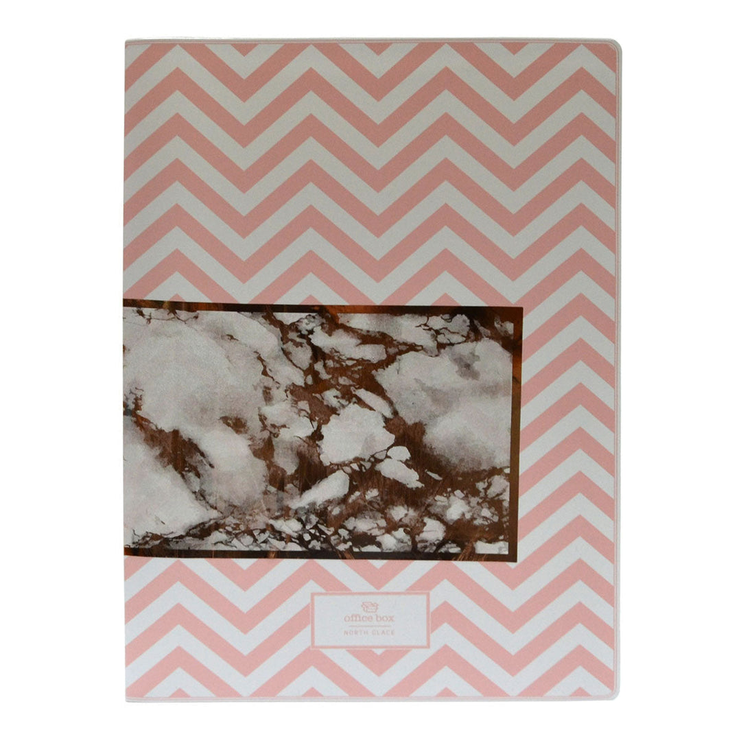 OFFICE BOX North Glace - Carpeta de Fundas A4 con Tapas Flexible. Incluye 40 Fundas. Rosa