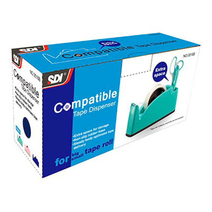 SDI - Dispensador de Cinta Adhesiva de Sobremesa Grande con Cubilete. Turquesa