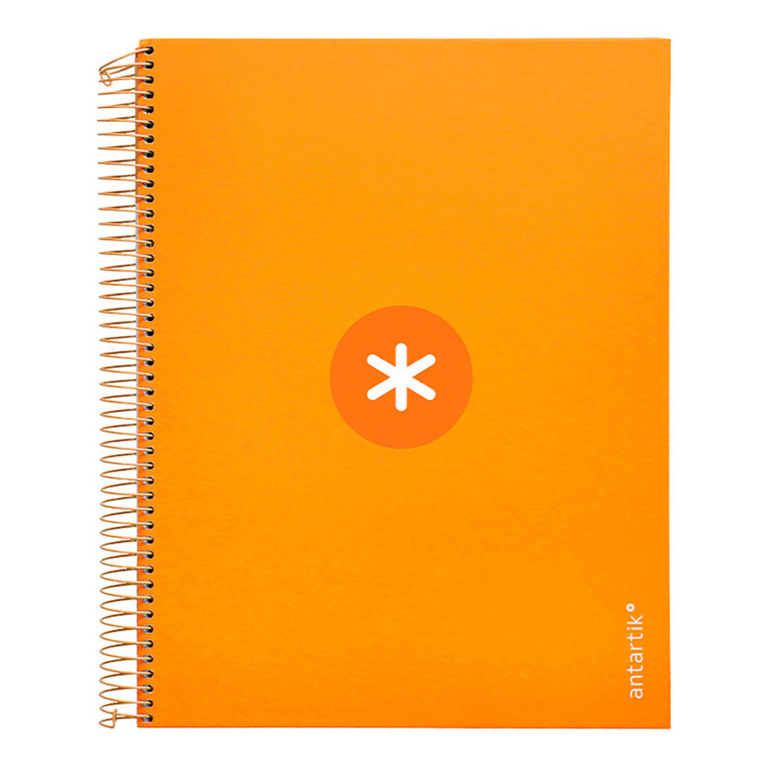 Antartik - Libreta Cuadriculada A4 con Espiral y Tapa Dura. 5 Bandas de Colores. Mostaza