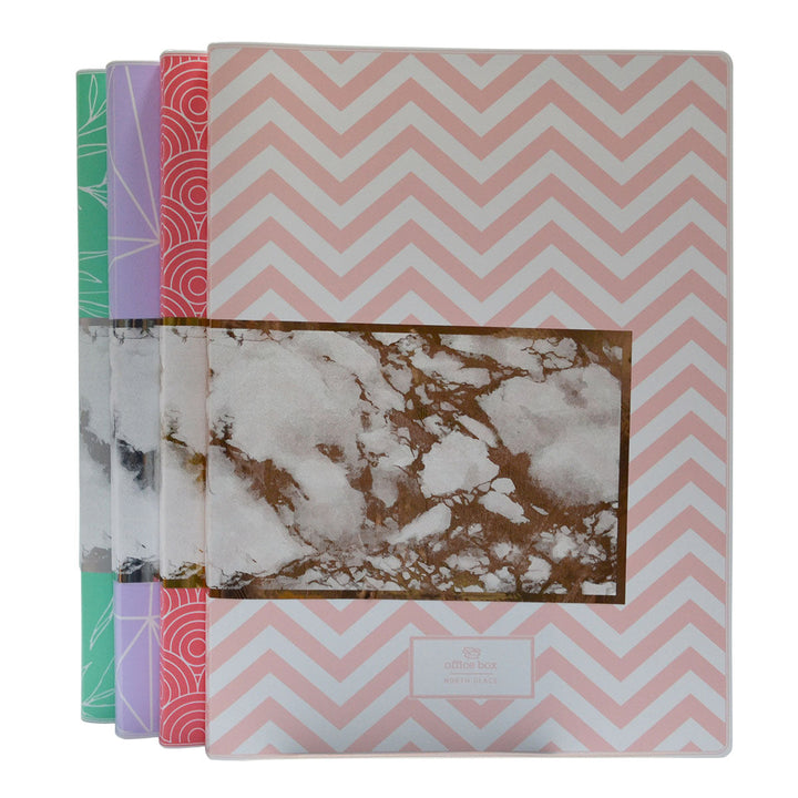 OFFICE BOX North Glace - Carpeta de Fundas A4 con Tapas Flexibles. Incluye 20 Fundas. Rosa