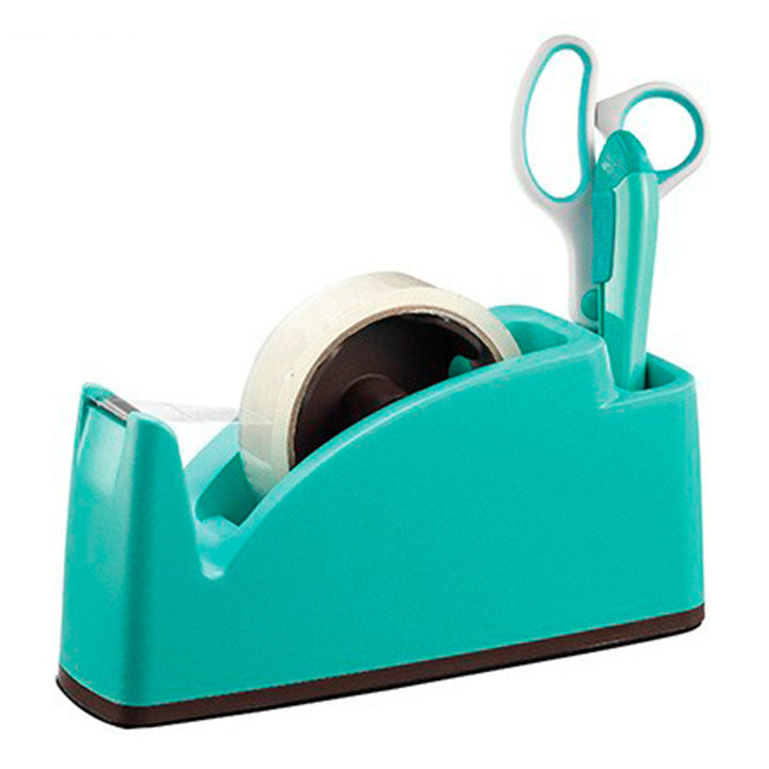 SDI - Dispensador de Cinta Adhesiva de Sobremesa Grande con Cubilete. Turquesa