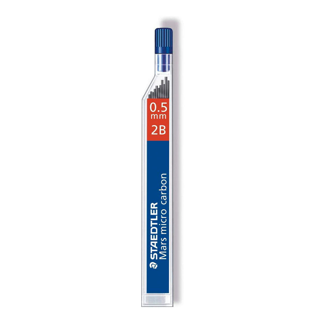 Staedtler Mars - Tubo 12 Minas para Portaminas de Dureza 2B, Ancho de Línea 0.5 mm