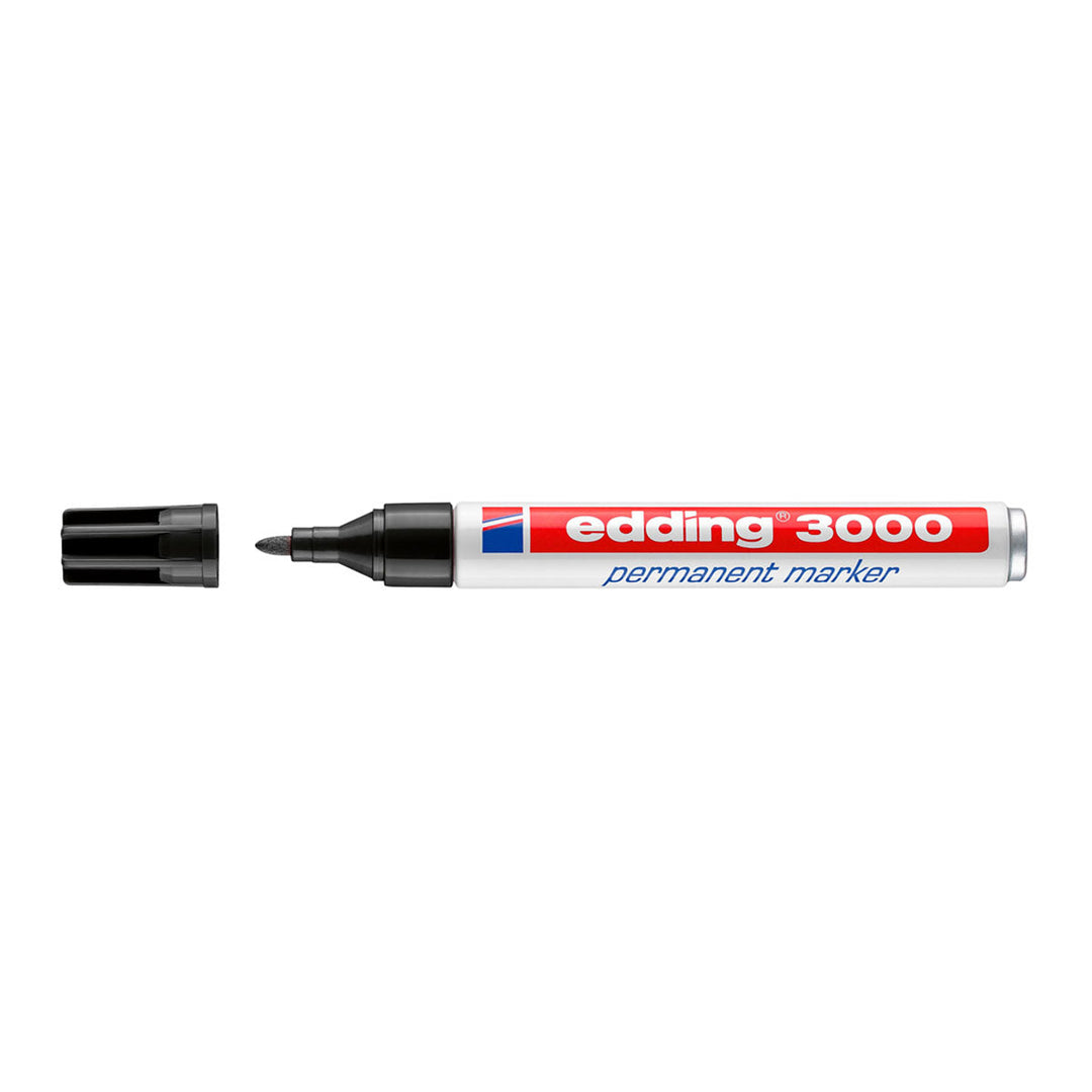 EDDING 3000 - Set de 4 Rotuladores Permanentes Punta Redonda 1.5-3 mm. Negro