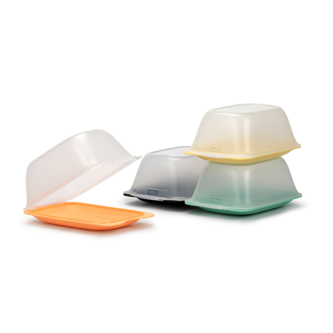 TATAY Quesera - Lote de 4 Recipientes Porta Embutidos y Quesos con Sistema FRESH. Colores Surtidos