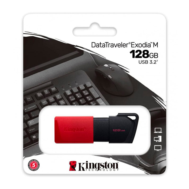Kingston DTXM - Memoria Flash USB-C 3.2 DataTraveler Exodia M 128GB Rojo