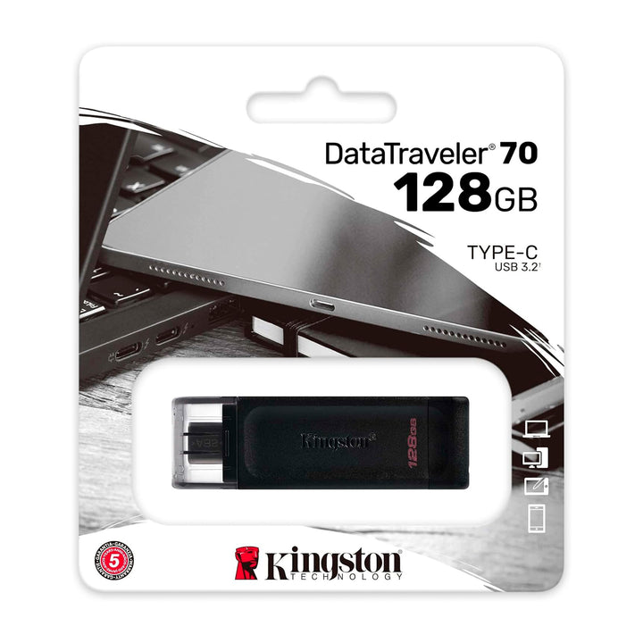 Kingston DT70 - Memoria Flash USB-C 3.2 DataTraveler 128GB Negro