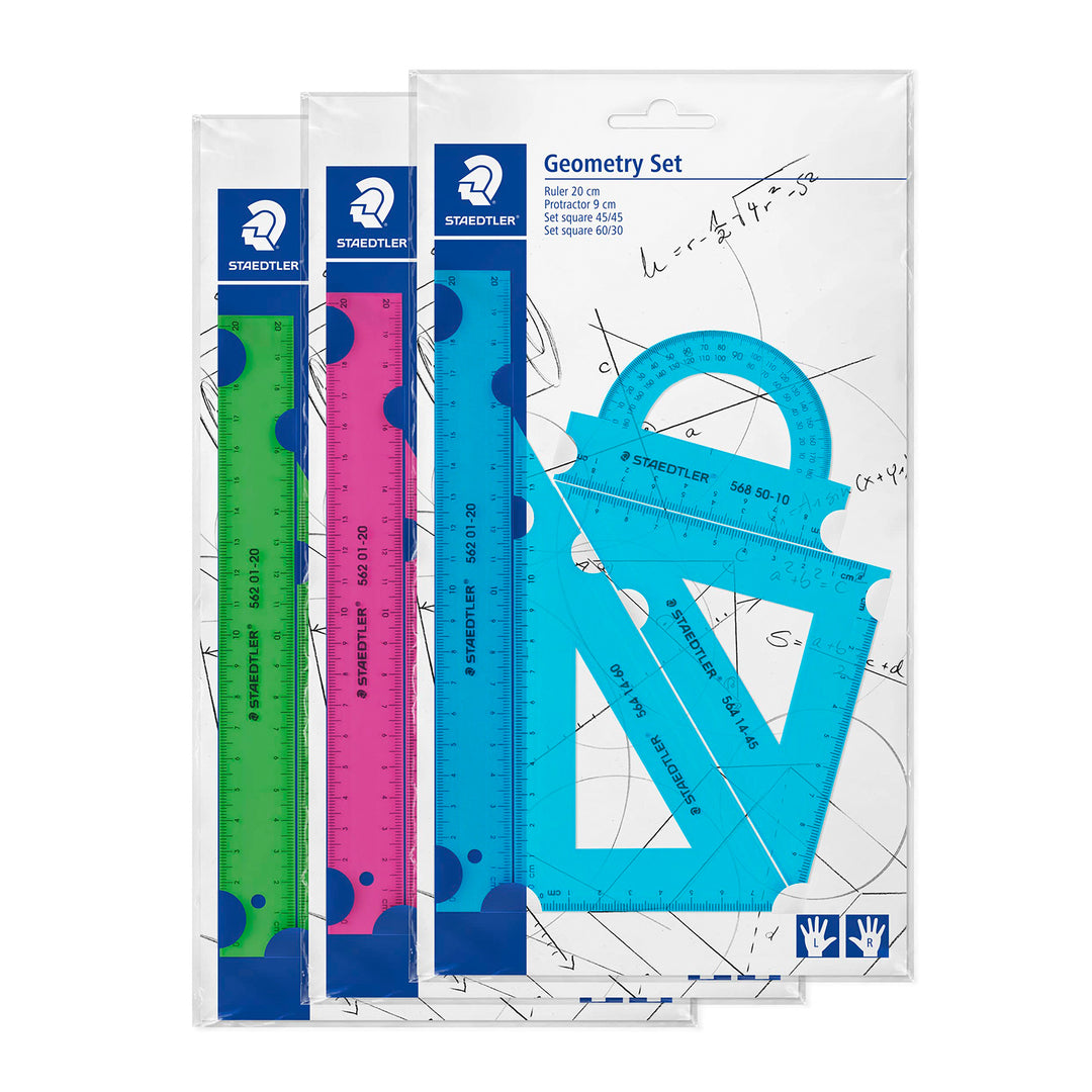 STAEDTLER - Set de Geometria Ambidiestro en color Neon. Azul