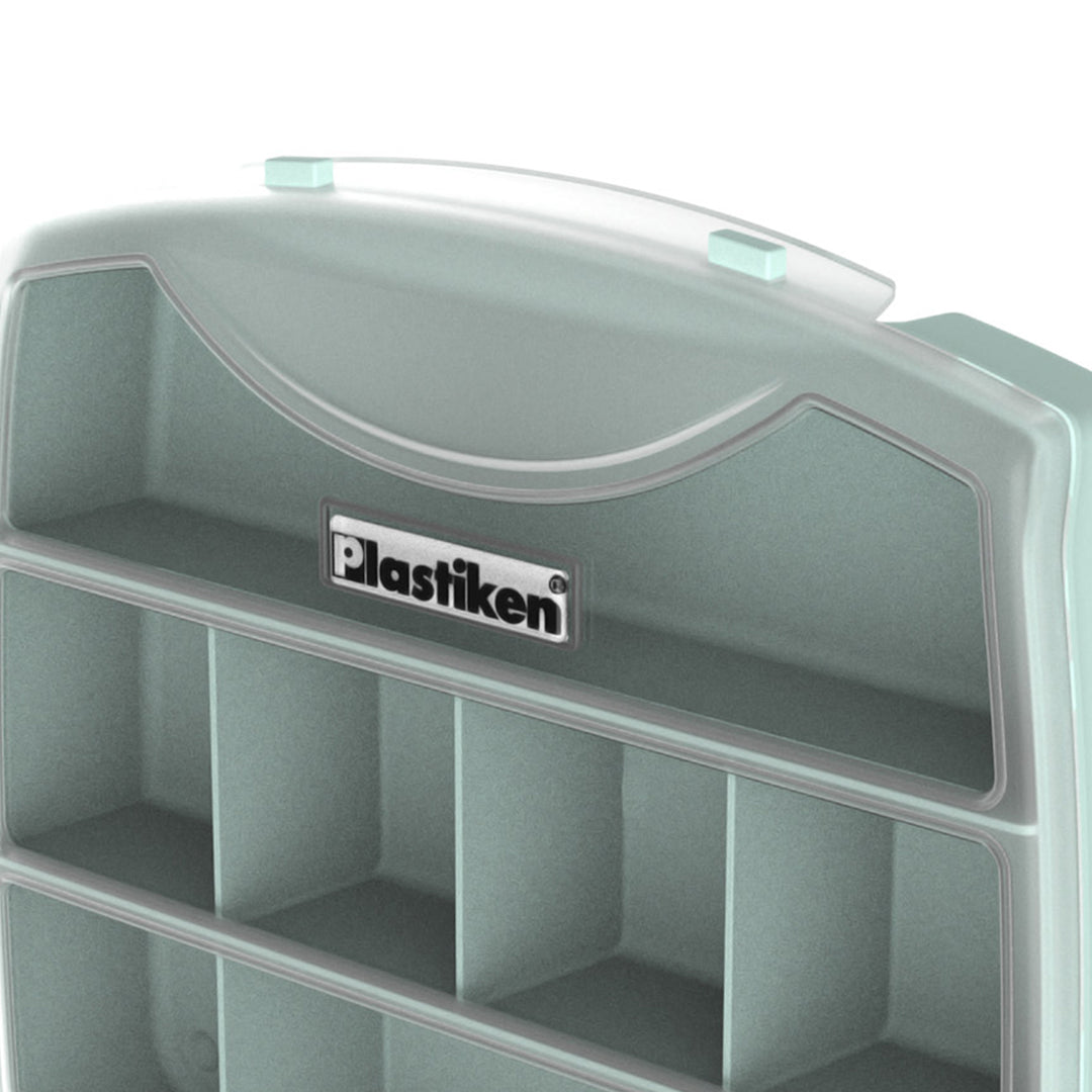 PLASTIKEN Titanium - Maletín Organizador de 19 cm con 8 Compartimentos. Menta