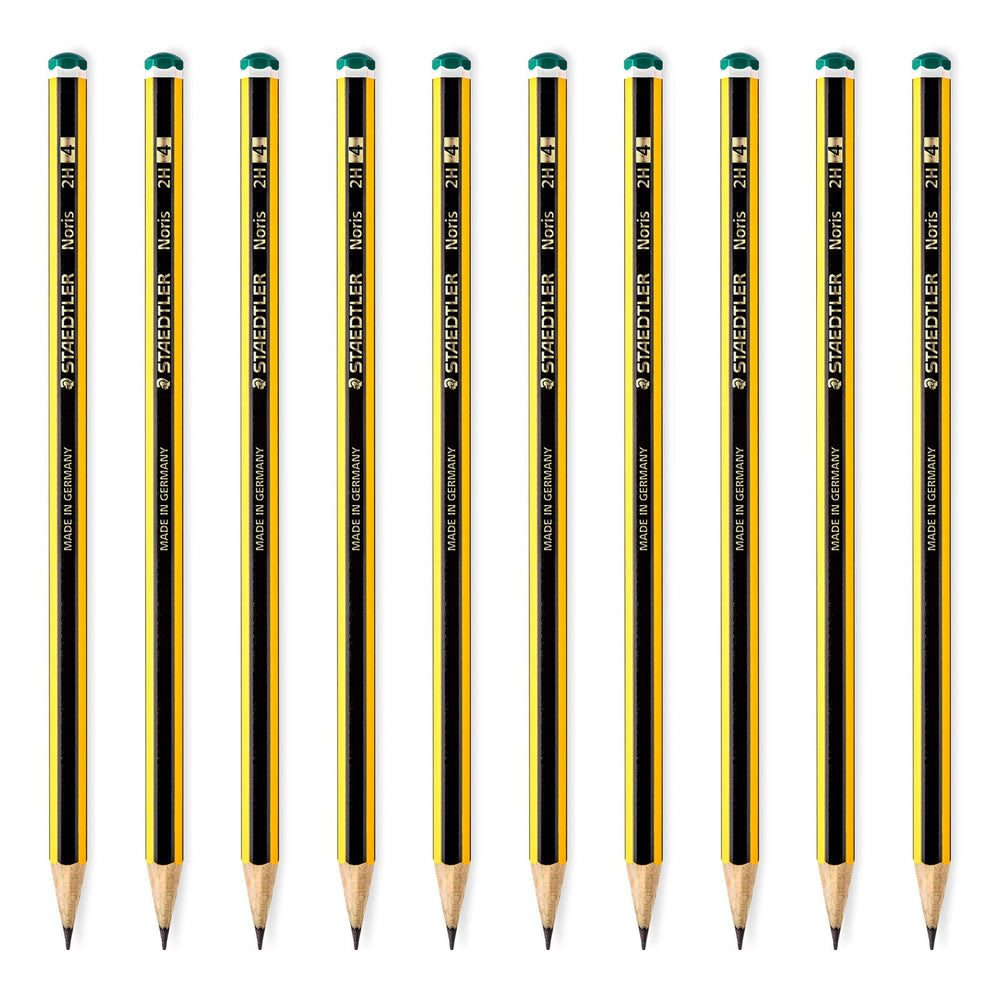 STAEDTLER - Set de 10 Lápices de Grafito Hexagonal 2H, Madera Certificada Etiqueta PECF