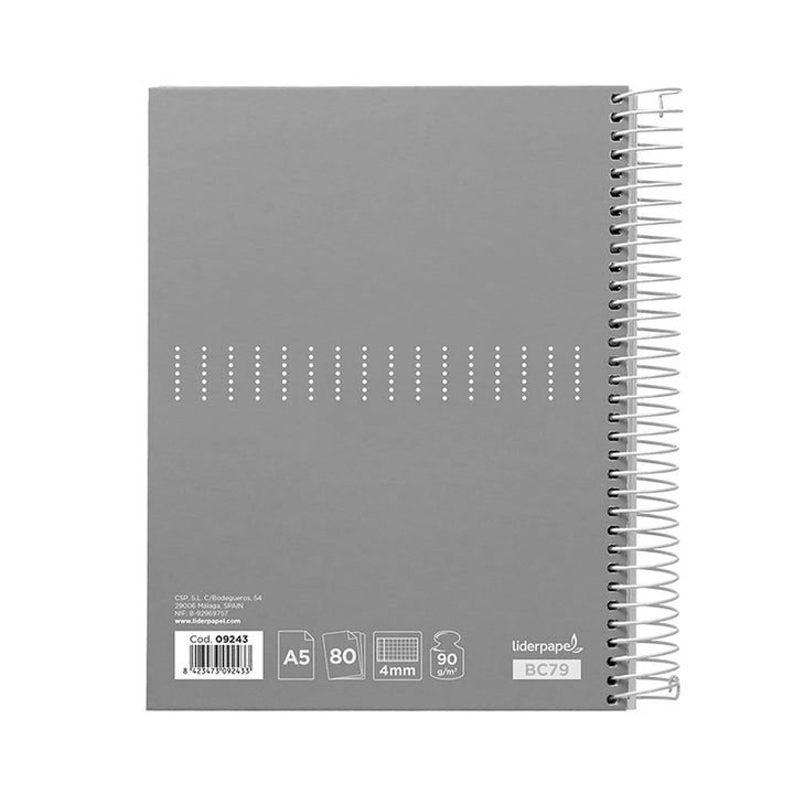 LIDERPAPEL - Cuaderno Espiral A4 con Margen 80h 90gr. ROJO