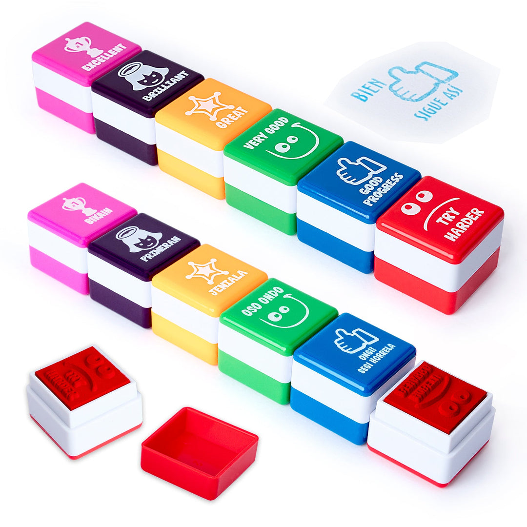 Office Box - Set de 6 Sellos de Motivación Especial Profesores. Idioma Euskera
