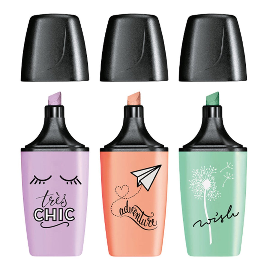 STABILO BOSS Mini - Estuche con 3 Marcadores Fluorescentes Edición Pastel Love