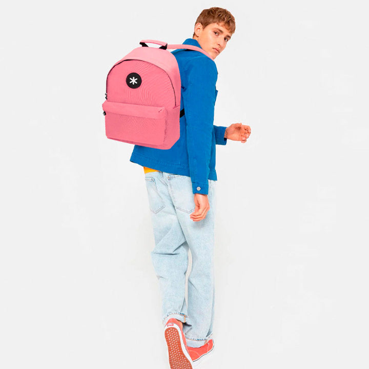 ANTARTIK - Mochila Escolar con Asas Acolchadas y Bolsillo Exterior. Coral