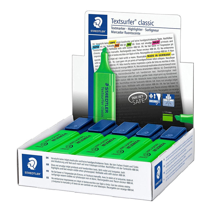 STAEDTLER 364-5 - Marcador Fluorescente Recargable Textsurfer Classic 364. Verde
