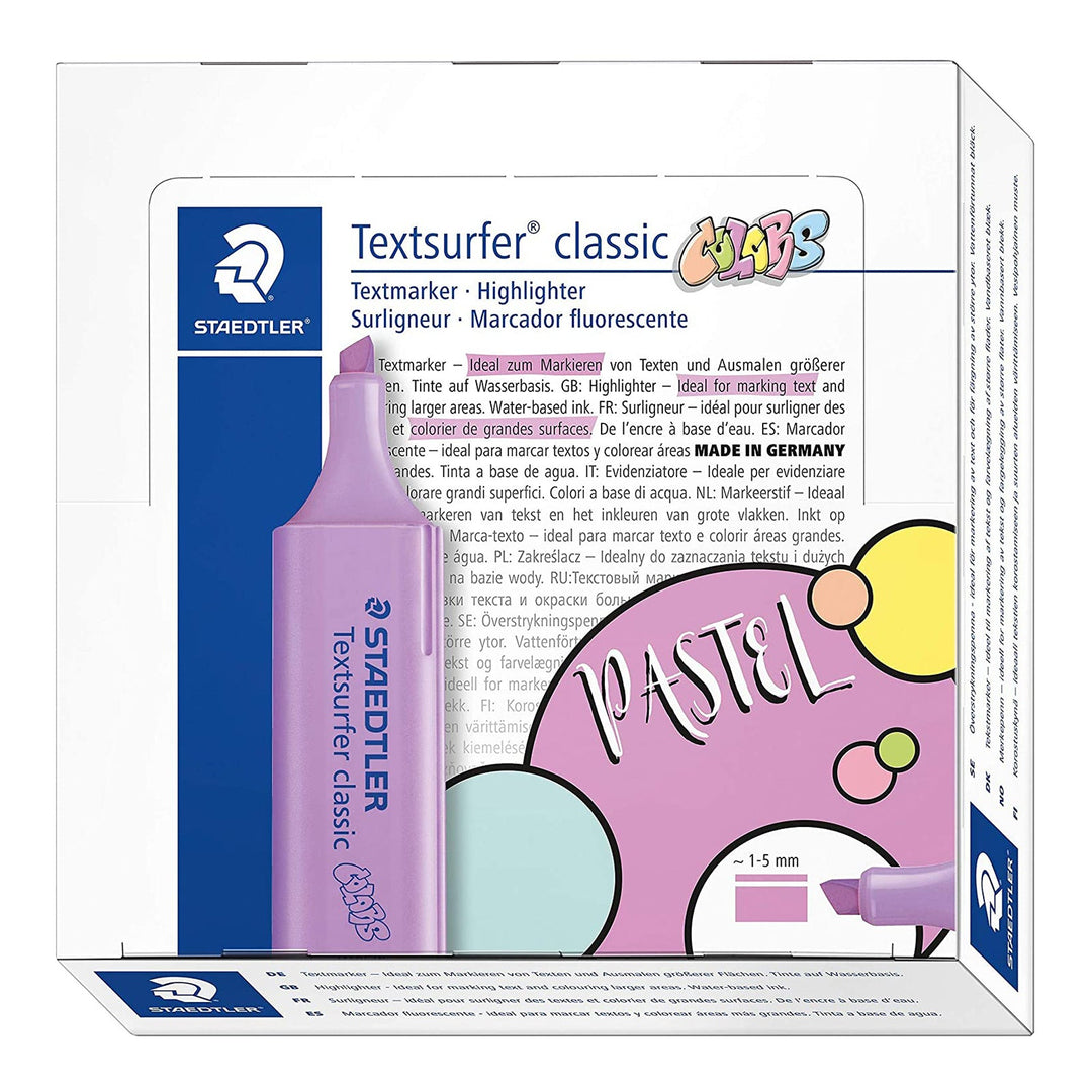STAEDTLER - Set de 5 Marcadores Fluorescentes Textsurfer Classic 364 C. Lavanda
