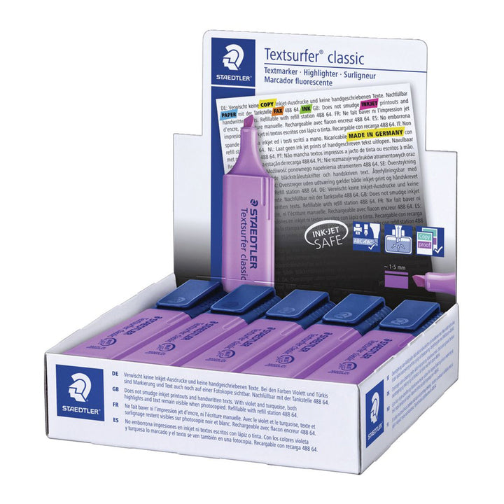 STAEDTLER - Set de 5 Marcadores Fluorescentes Textsurfer Classic 364 C. Violeta