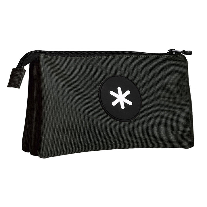 ANTARTIK - Conjunto Escolar con Mochila y Estuche Triple 2 Cremalleras. Negro