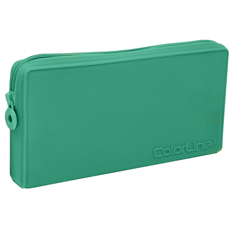 Estuche de Silicona Escolar Colorline Plano Tacto Suave, Verde Oscuro