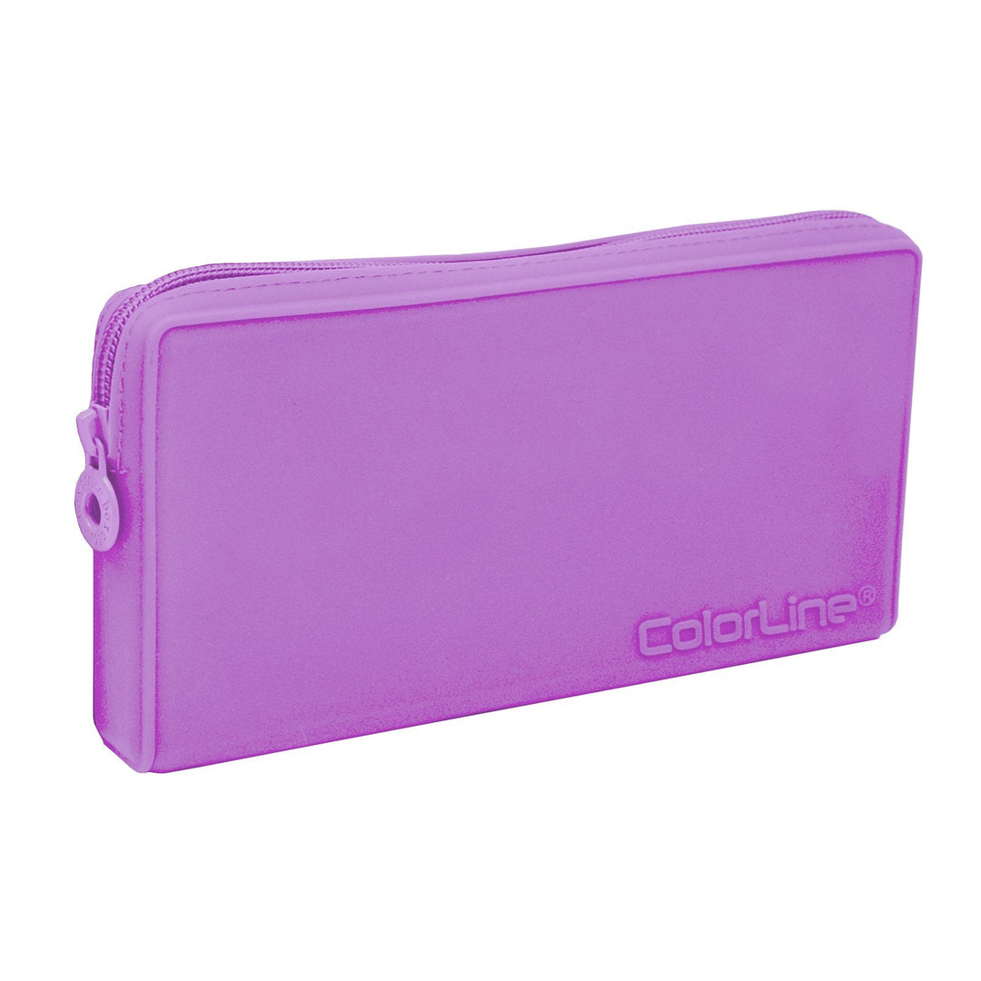 Estuche de Silicona Escolar Colorline Plano Tacto Suave, Violeta