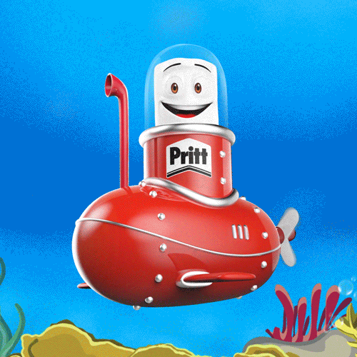 PRITT - Lote de 2 Barras Adhesivas en Stick de 22 gr + Tatuaje Bajo el Mar de Regalo