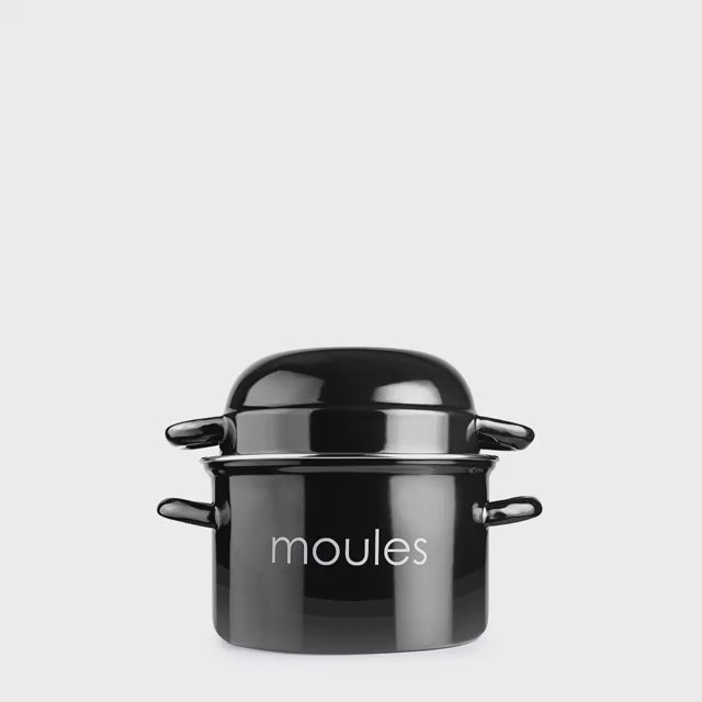 IBILI Moules - Olla de 18 cm para Mejillones en Acero Esmaltado con Tapa Especial. Peach