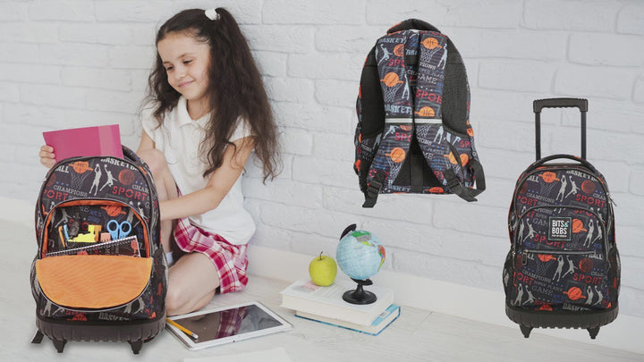 Grafoplás - Mochila Escolar 3 Cremalleras con Divisor para Portátil. Adaptable Carrito. Rex