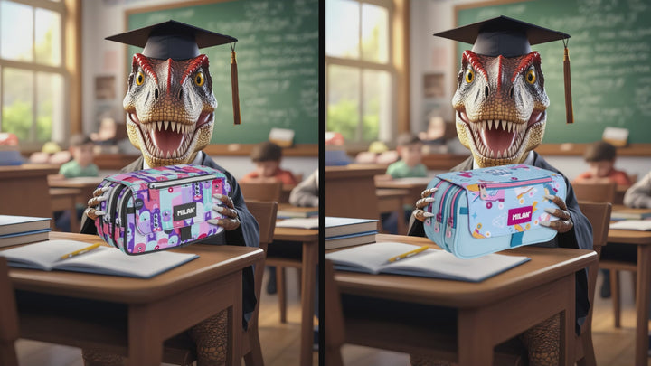 Milan Estuche Portatodo Triple con Cuatro Cremalleras para Material Escolar