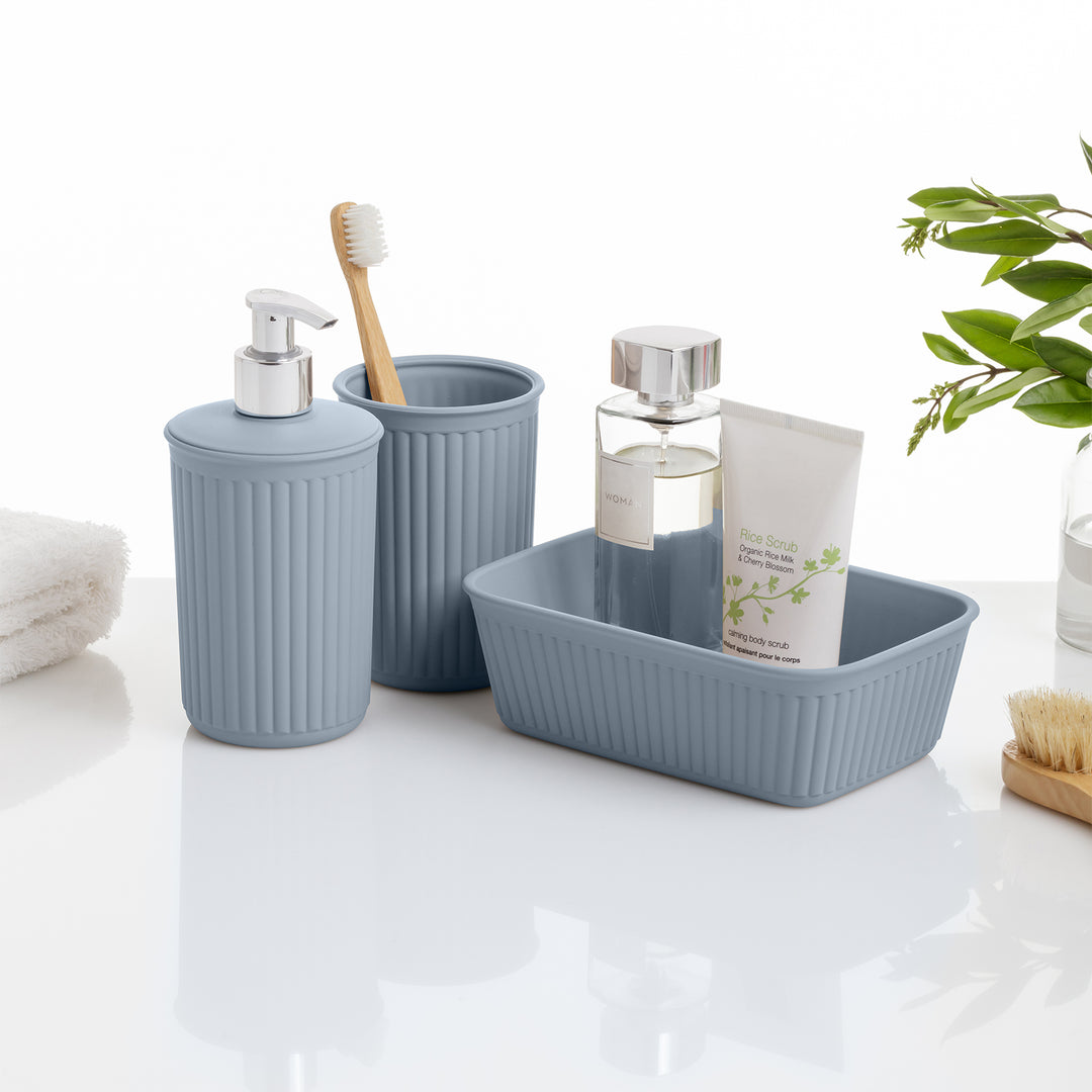 TATAY Baobab - Jabonera de Baño en Plástico PP05 Reciclable. Azul Mist