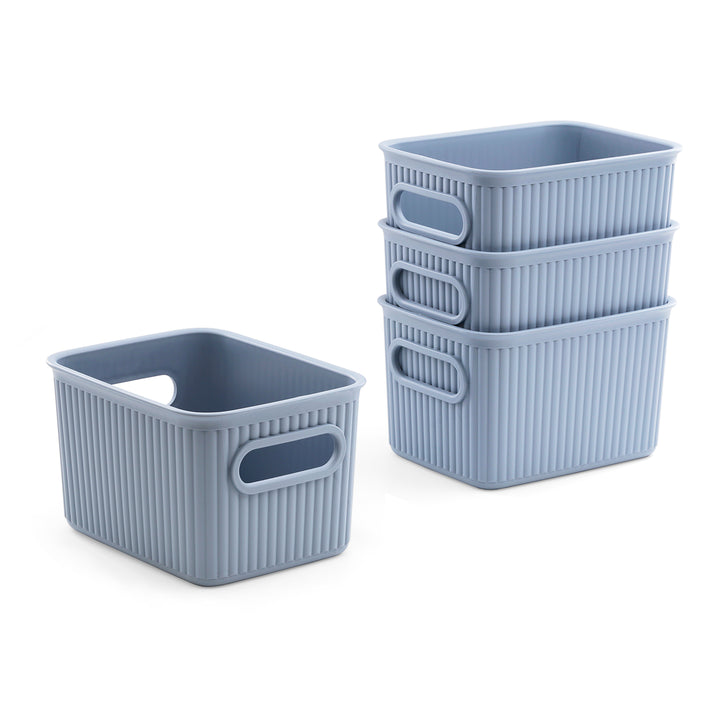TATAY Baobab - Set de 4 Cajas Organizadoras 1.5L Plástico PP05. Azul Mist