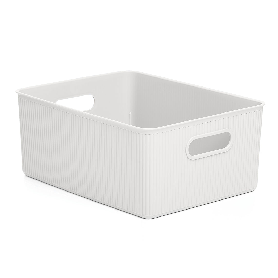 TATAY Baobab - Caja Organizadora Rectangular 15L Plástico PP05. Blanco Pergamon