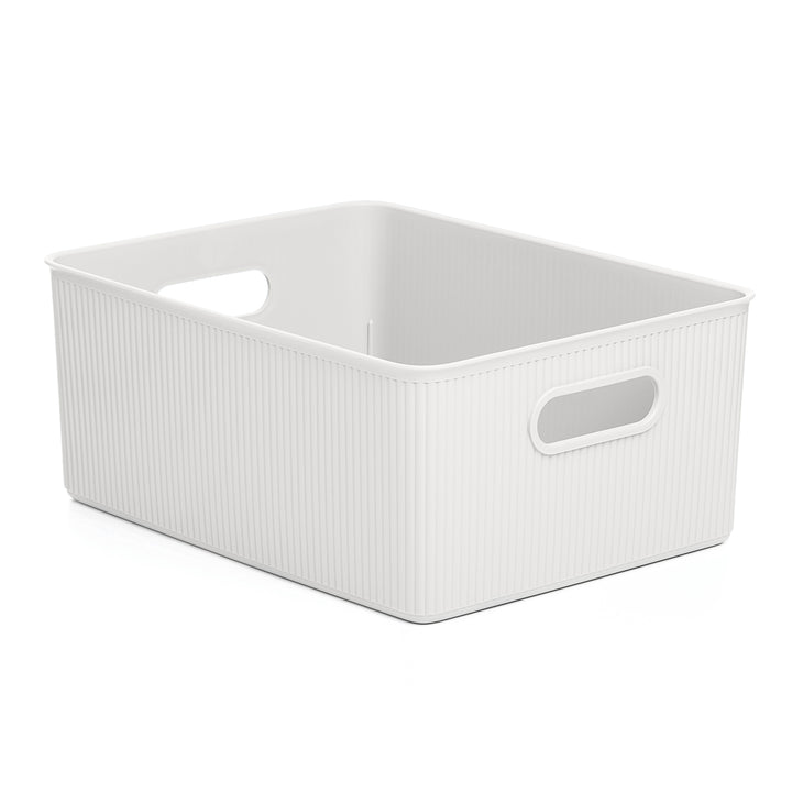 TATAY Baobab - Caja Organizadora Rectangular 15L Plástico PP05. Blanco Pergamon