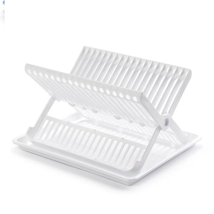 Plastic Forte - Escurreplatos Plegable de 2 Niveles con Bandeja Recogedora. Blanco