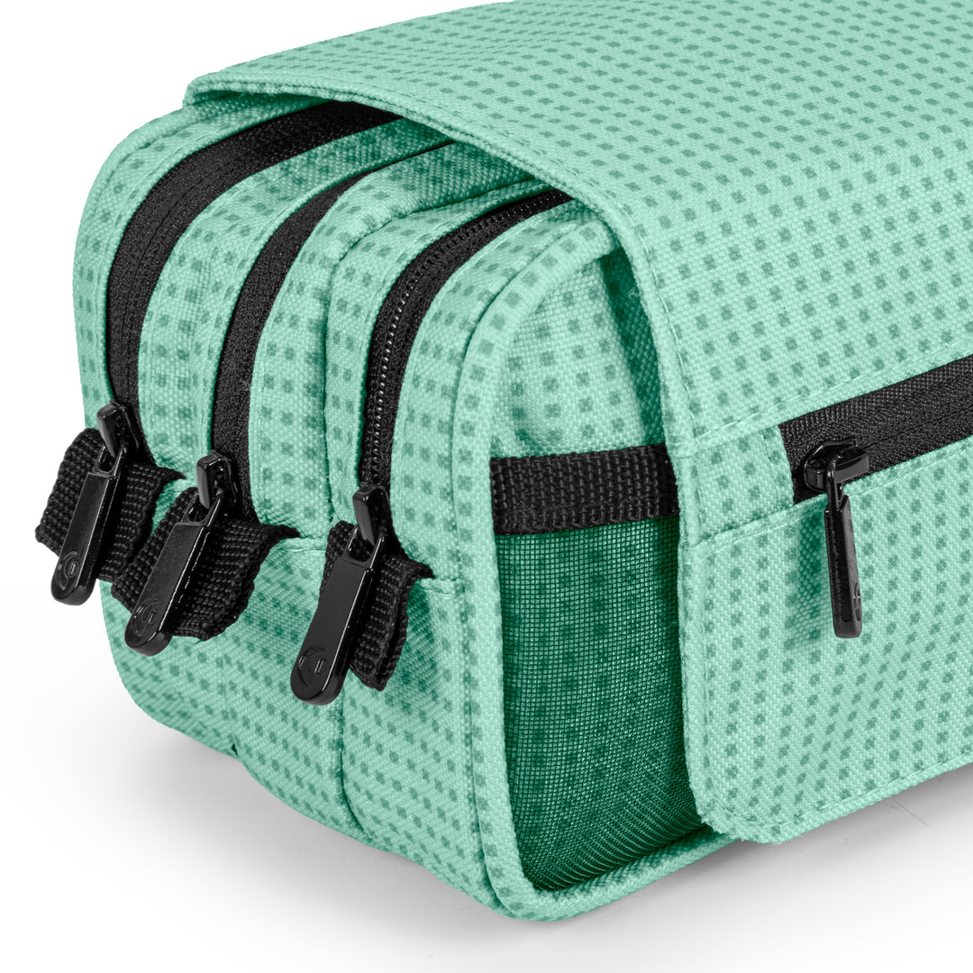 Grafoplás Kūru - Estuche Portatodo Triple con Solapa para Material Escolar. Menta