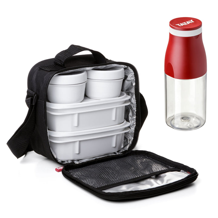 TATAY 1167500 - Kit Bolsa Térmica Porta Alimentos Urban Food Casual y Botella Urban Drink, Negro