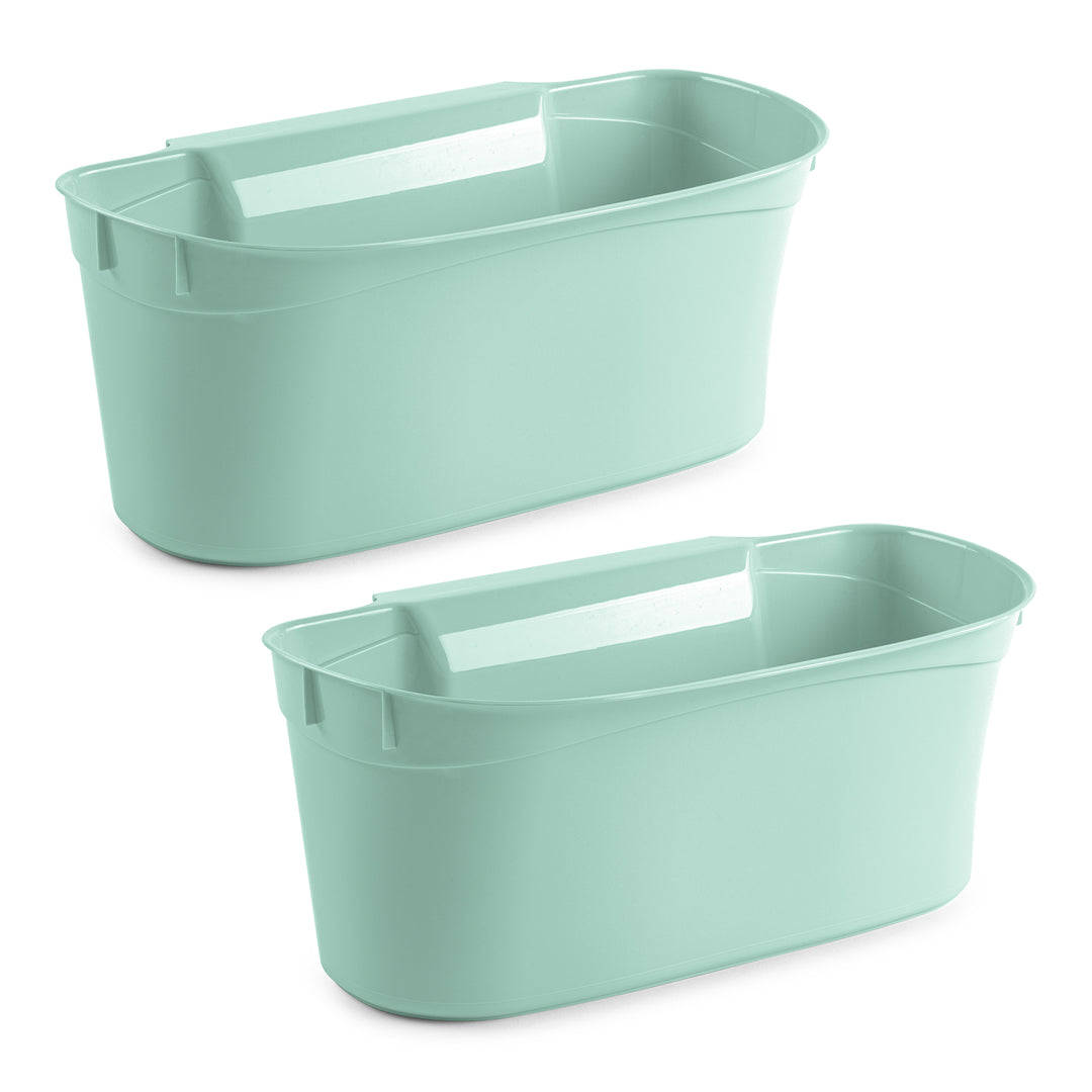 Plastic Forte - Lote de 2 Cestas Recogedoras para Cocina Multiusos Colgantes. Verde