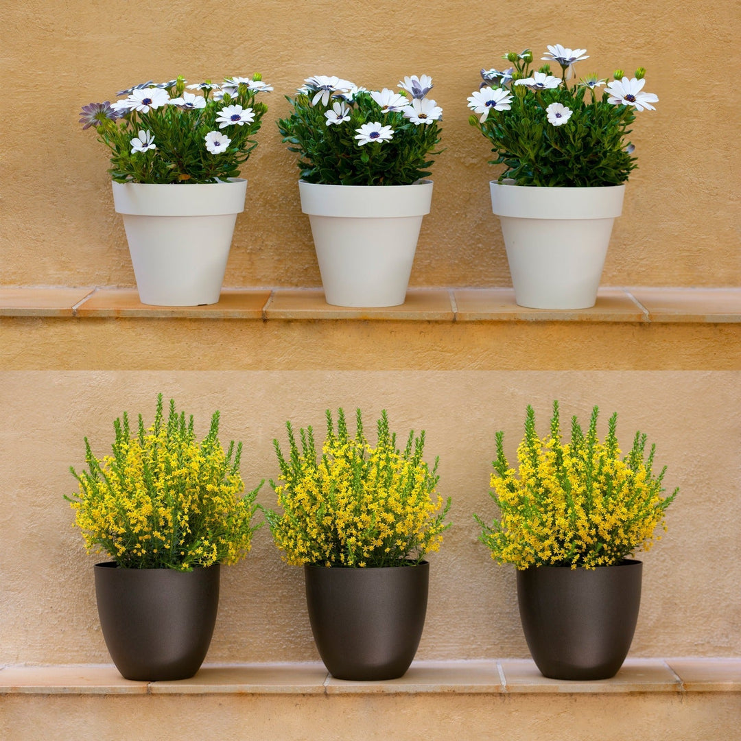 Plastiken TES - Maceta Redonda Cuenco Diámetro 32 cm Capacidad 17.5L. Ecru