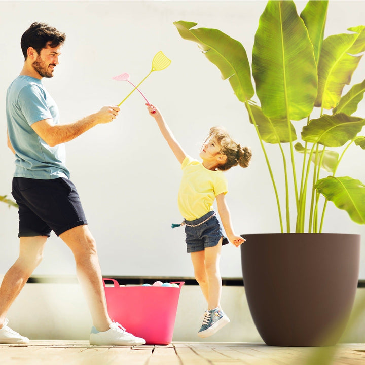 Plastiken TES - Maceta Redonda Cuenco Diámetro 32 cm Capacidad 17.5L. Taupe