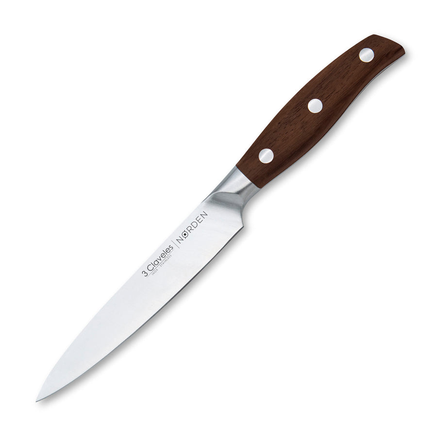 3 Claveles Norden - Cuchillo Cocina Profesional 13 cm Acero Forjado y Mango de Roble