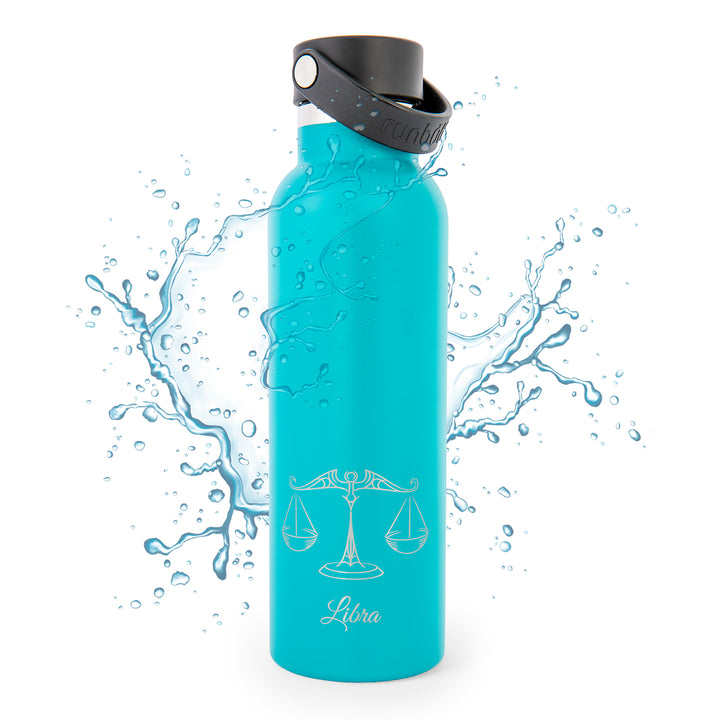 Runbott Zodiac - Botella Térmica Sport de 0.6L con Interior Cerámico. Libra Esmeralda