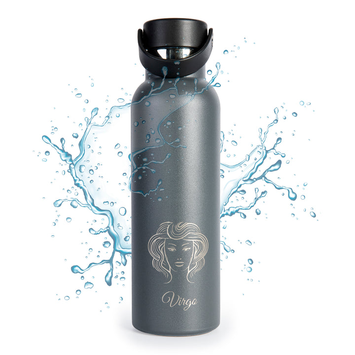 Runbott Zodiac - Botella Térmica Sport de 0.6L con Interior Cerámico. Virgo Antracita