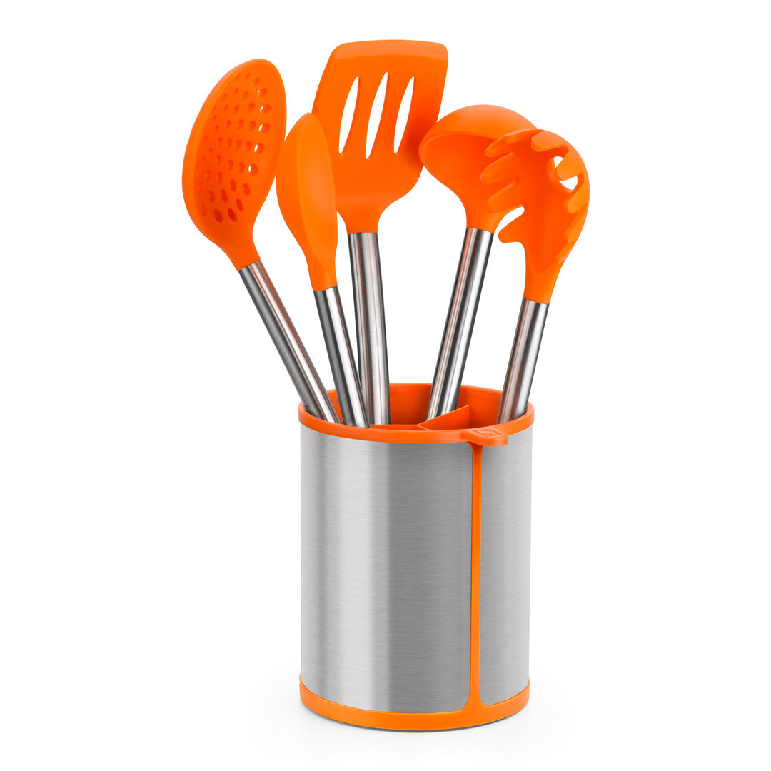 BRA Efficient - Cuchara de Pasta en Silicona con Mango en Acero Inoxidable. Naranja