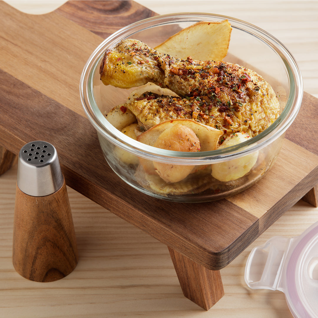 TATAY Cook & Eat - Recipiente Redondo de 0.6L en Vidrio Borosilicato. Apto Horno