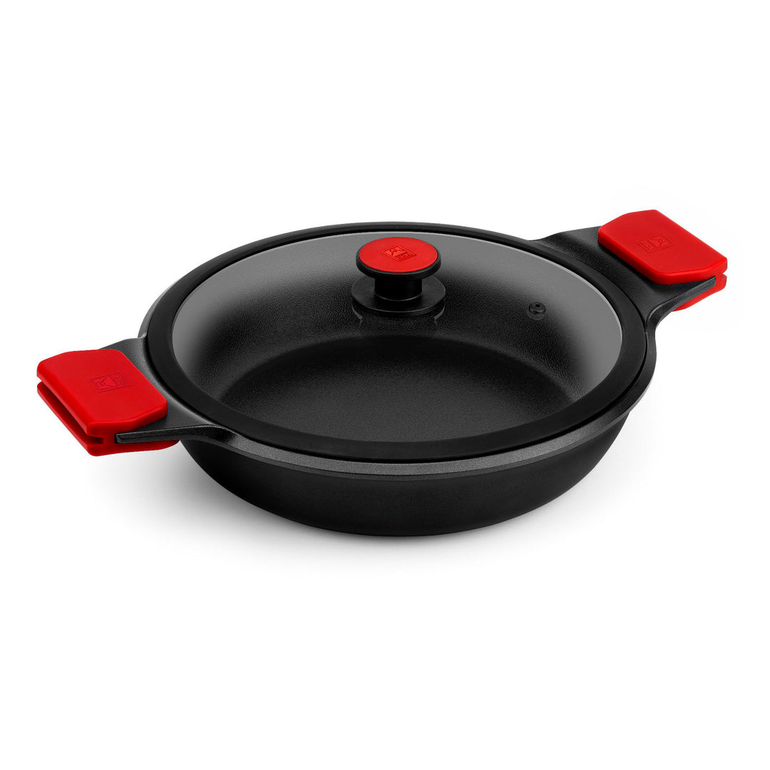 BRA Infinity - Cacerola Baja 24 cm con Tapa y Asas. Apto Inducción y Horno