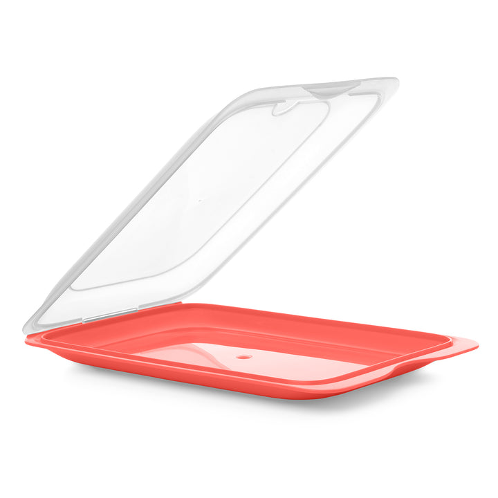 TATAY Fresh - Set de 5 Recipientes Porta Embutidos y Alimentos. Negro y Coral