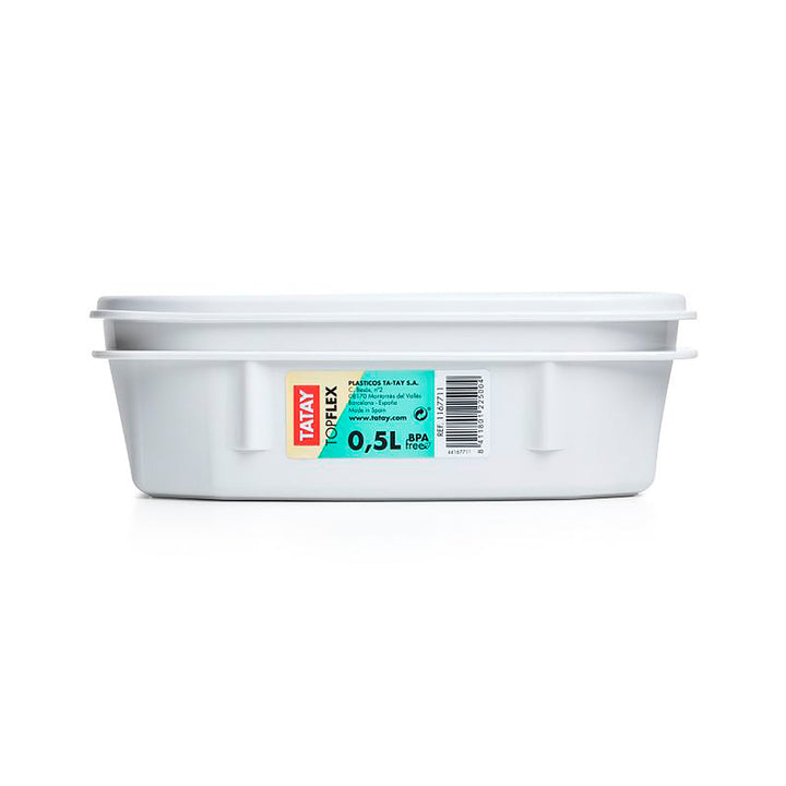 Recipiente Urban Food 0.5L Ovalado Top-Flex Opak 0.5L