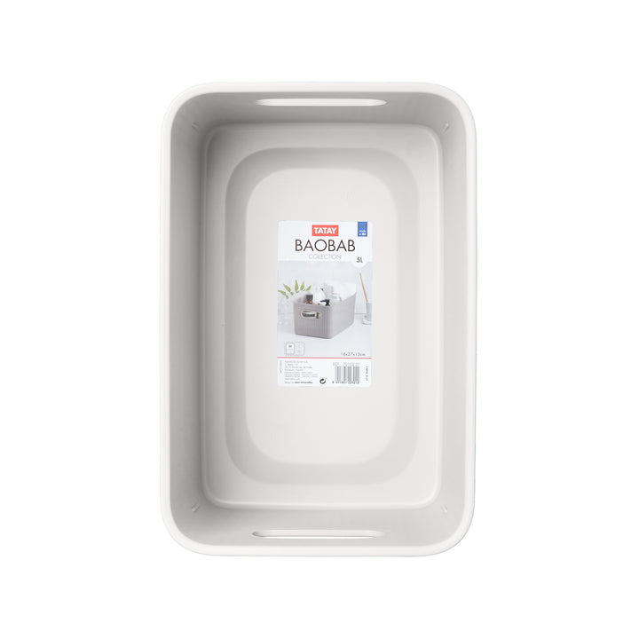 TATAY Baobab - Lote de 4 Cajas Organizadoras 5L Plástico PP05. Blanco Pergamon