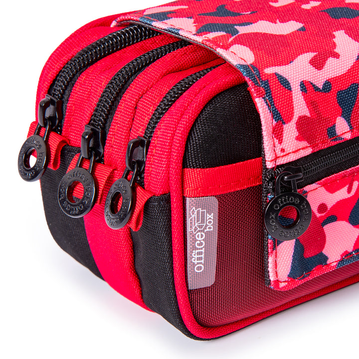 ColePack Design - Estuche Triple de 3 Cremalleras con Material Escolar Incluido. Camouflage