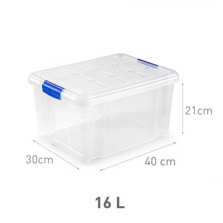 Plastic Forte Serie Blue - Set de 3 Cajas de Ordenación Multiusos de 16L. Azul