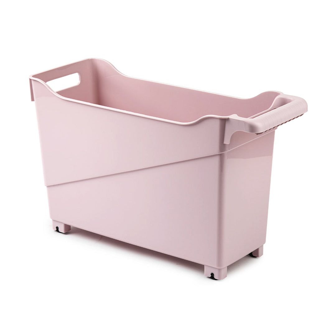 Plastic Forte - Cesta Organizadora con Ruedas Nº 1. Ideal Bajo Fregadero. Rosa