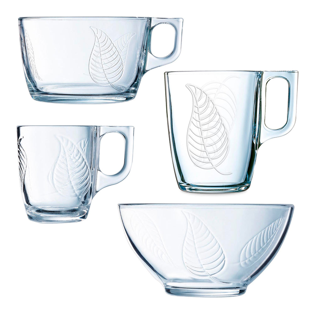 Luminarc Leaves - Taza de Café de 9 cl en Vidrio Templado Extra Resistente